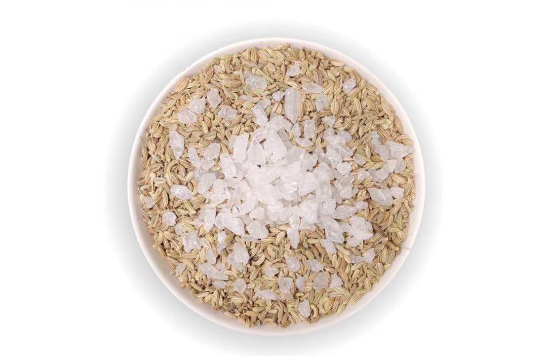 Fennel (Saunf) with Crystallized Sugar Lumps (Mishri)