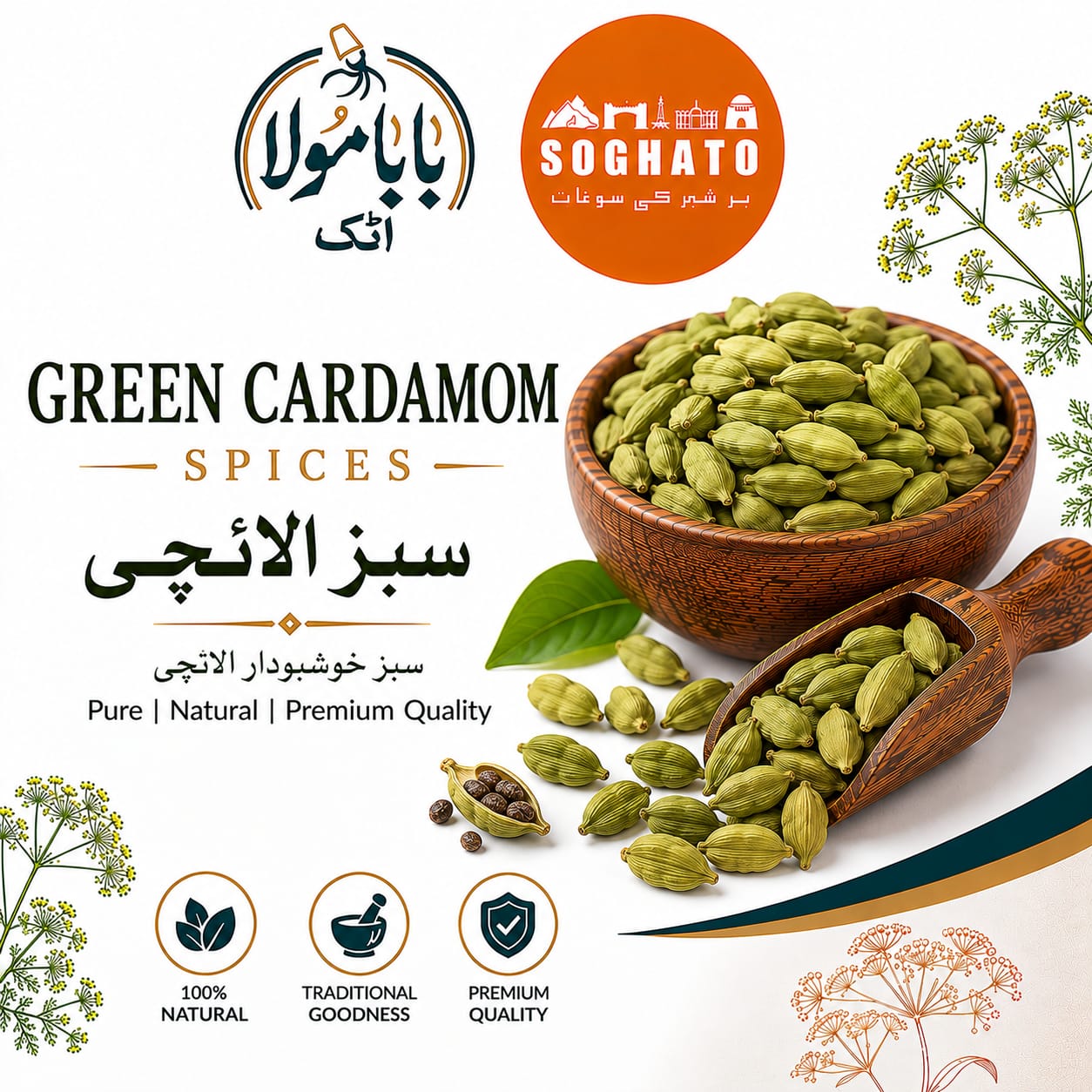 Green Cardamom (Elaichi) -سبز الائچی