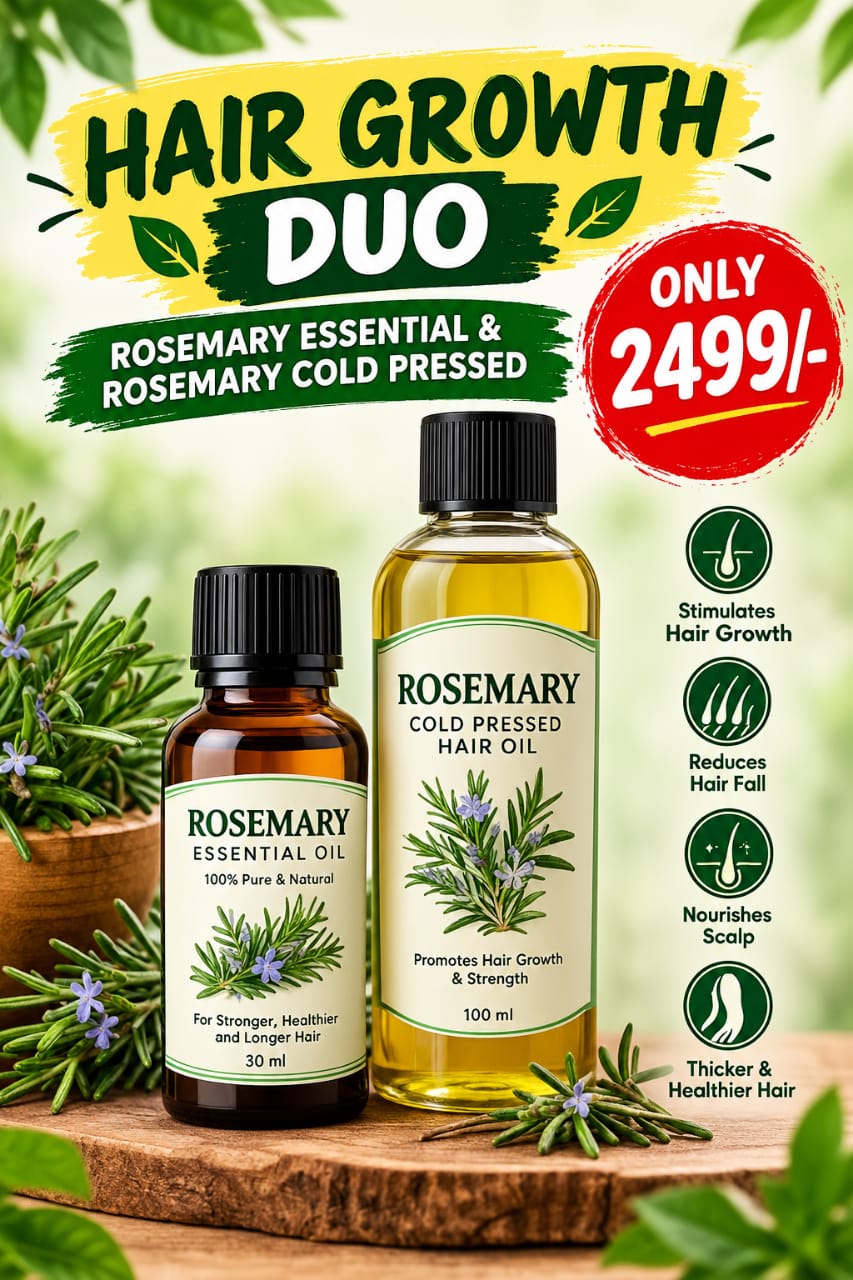 HAIR GROWTH DUO (ROSEMARY ESSENTIAL & ROSEMARY COLD PRESSED)